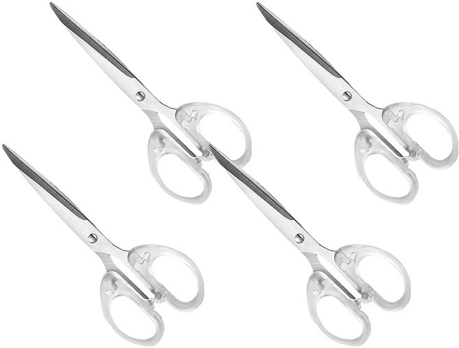 바코젤 투명 손잡이 다용도 가위 16cm, 4개