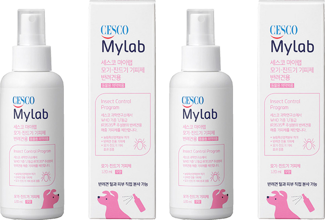세스코마이랩 모기 진드기 기피제 반려견용, 혼합색상, 120ml, 2개