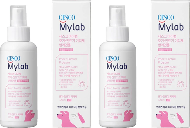 세스코마이랩 모기 진드기 기피제 반려견용, 혼합색상, 120ml, 2개 - 쿠팡