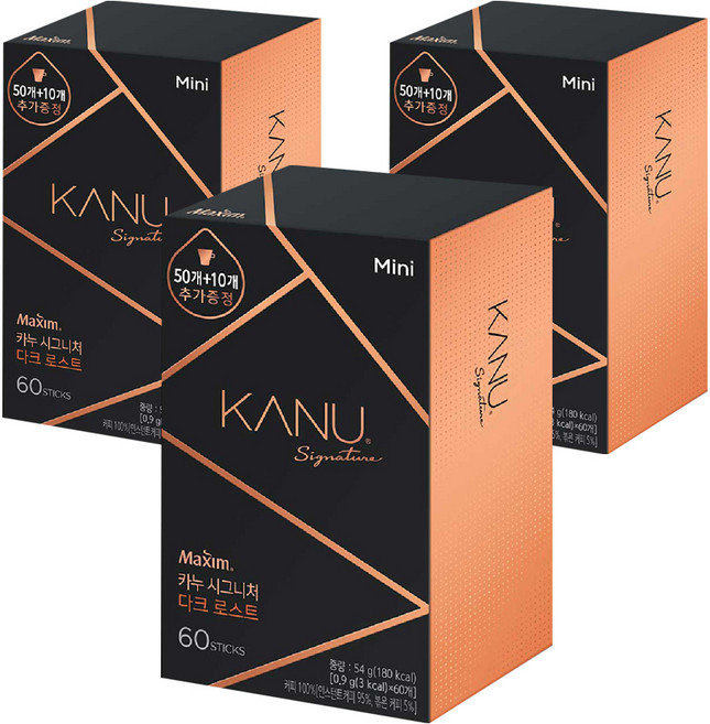 카누 시그니처 다크 로스트 미니 원두커피믹스, 900mg, 60개입, 3개