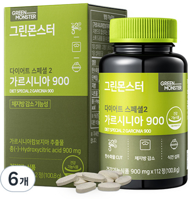 그린몬스터 다이어트 스폐셜2 가르시니아900, 112정, 6개
