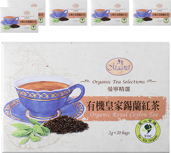 Magnet 曼寧 有機皇家錫蘭紅茶, 20包, 2g, 6盒