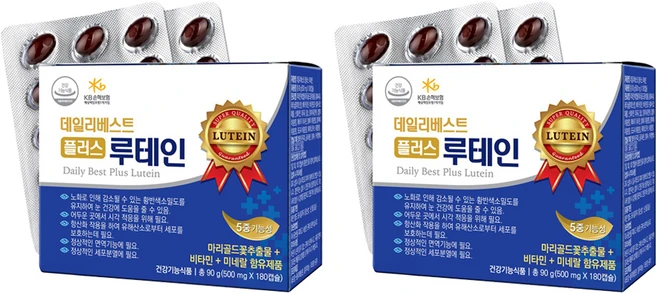 데일리베스트 플러스 루테인 90g, 2개, 180정 - 쿠팡