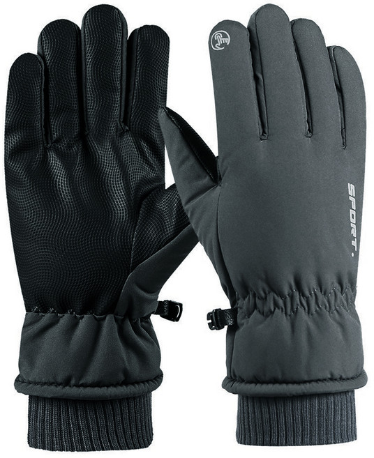 씨티컴퍼니 방한 방수 스마트터치 기모 스키 장갑, 애쉬, 1개