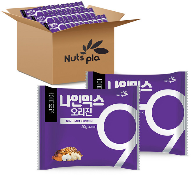 Nuts pia Nine Mix原味綜合堅果隨身包, 20g, 100包