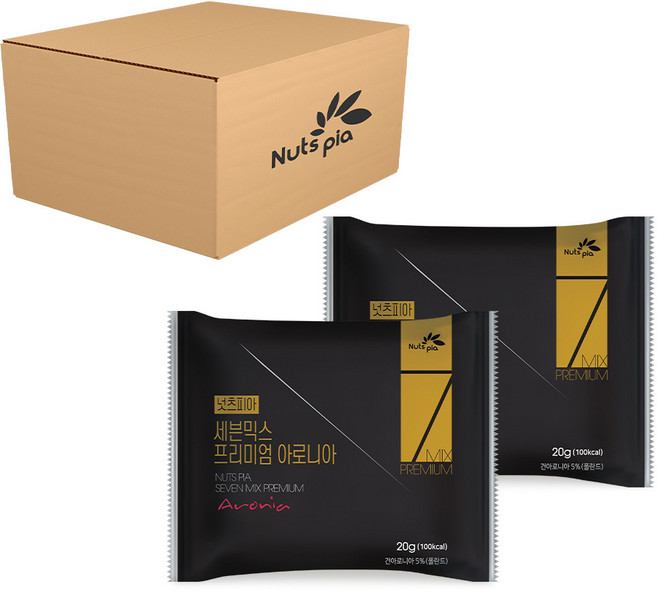 넛츠피아 세븐믹스 프리미엄 아로니아 하루견과, 20g, 60개