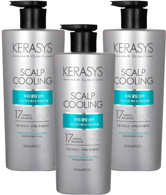 케라시스 두피 쿨링 단백질 샴푸, 750ml, 3개