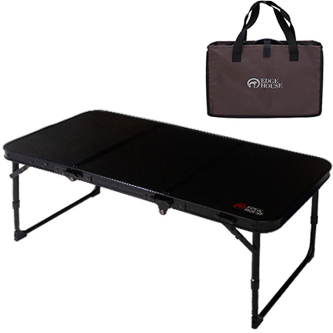 엣지하우스 슬림 3폴딩 캠핑 테이블 + 가방, Black