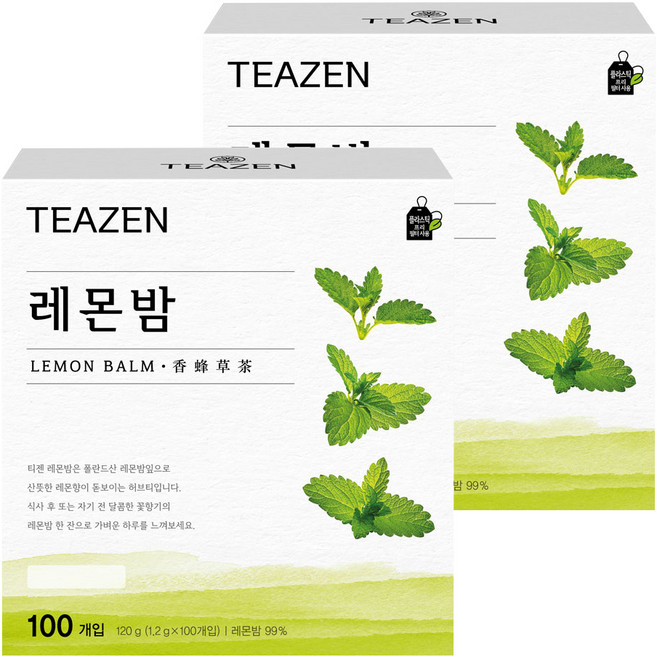 티젠 레몬밤 차, 1.2g, 100개입, 2개