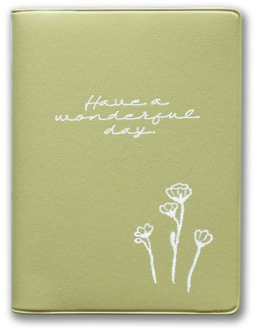 Sunny 三瑩文具 花草風輕便型卡片收納本 抹茶色, 1本