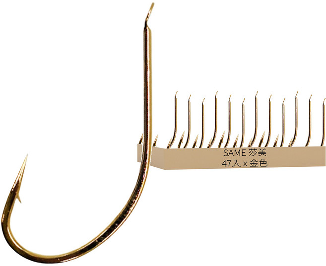 SAME 莎美 頂級 魚鉤 MARUSEIGO GOLD SSH-121NP 金色, 47入, 1組