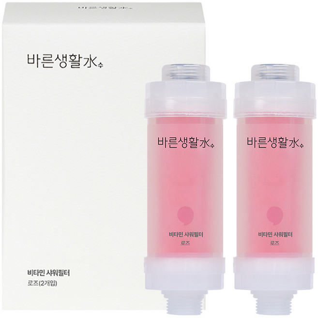바른생활수 비타민 샤워필터, 2개, 로즈