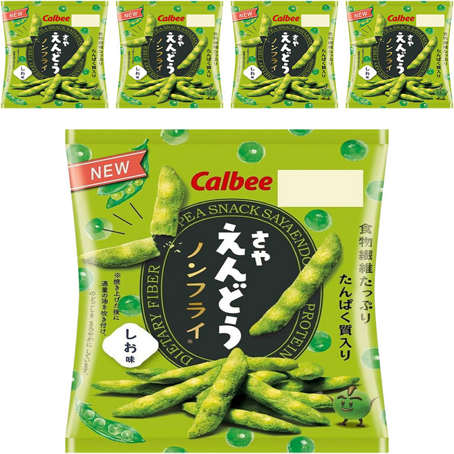Calbee 卡樂比 豌豆條 鹽風味, 61g, 5包