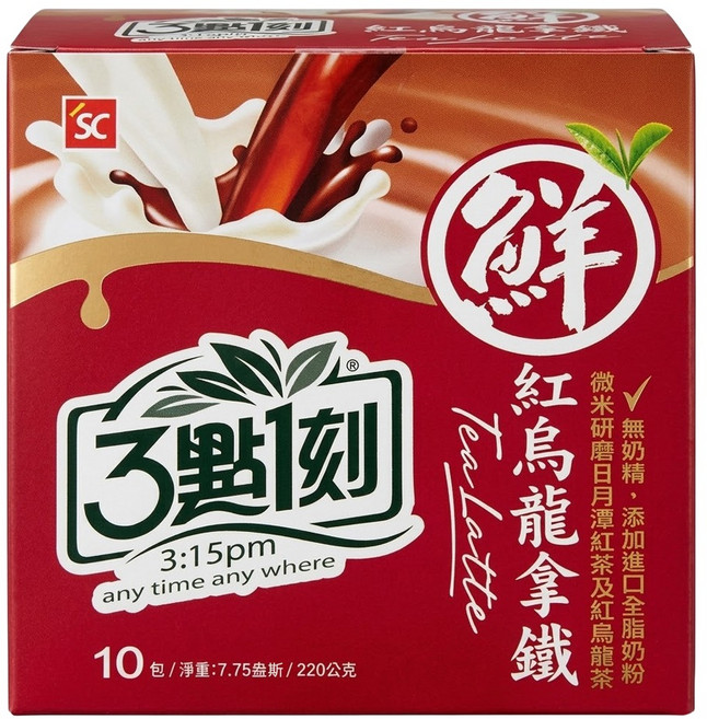 3點1刻 紅烏龍拿鐵, 22g, 10包, 1盒