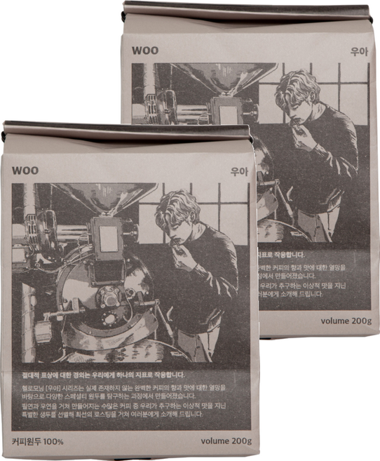 헬로모닝 우아 스페셜티 원두 과테말라 엘 소코로 파카마라, 홀빈(분쇄안함), 200g, 2개