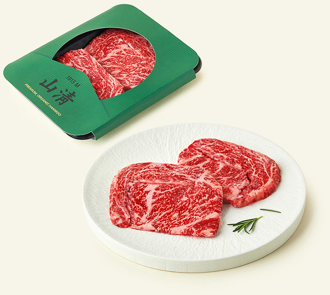 산청 유기농 한우 꽃등심 1++(7)등급 구이용 (냉장), 150g, 1개