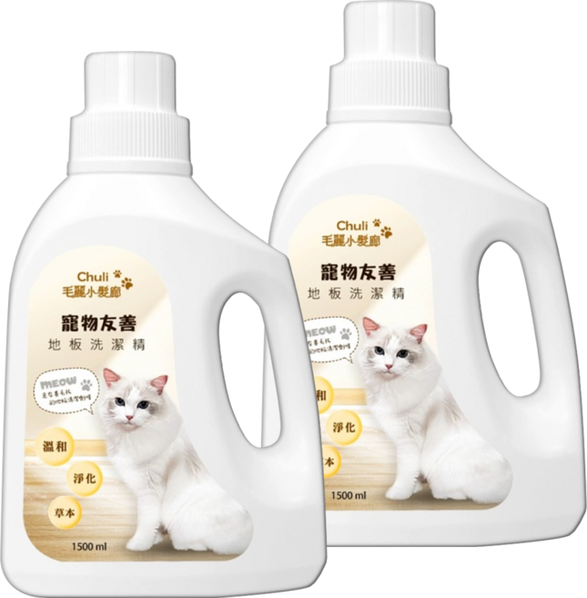 Chuli 初梨 毛麗小髮廊 寵物友善地板洗潔精, 1.5L, 2瓶