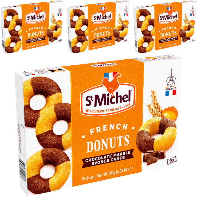 생미쉘 프렌치 초코 마블 도넛, 180g, 4개