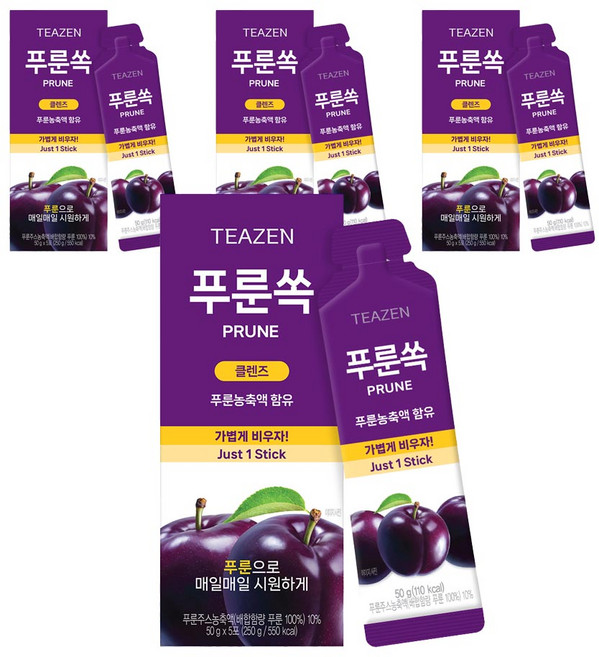 TEAZEN 茶禪 西梅汁隨身包 5包入, 4盒, 250g