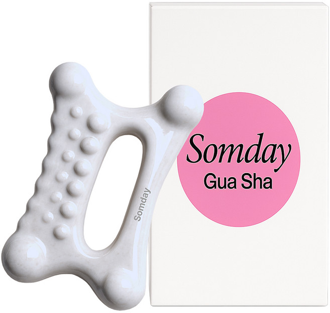 솜데이 얼굴 바디 괄사 마사지 도구, 1개, 화이트