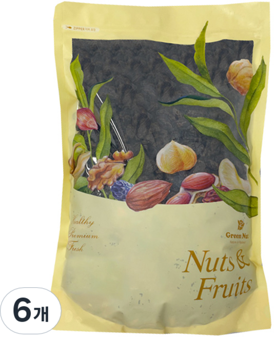 그린너트 너츠 앤 후르츠 건포도, 1kg, 6개
