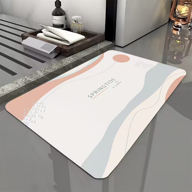 FAmILyLIFE 生活 奈米硅藻土速乾防滑吸水地墊, 春日暮色, 2個