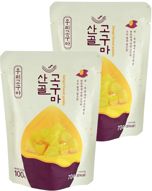에코맘의산골이유식 산골고구마, 2개, 70g