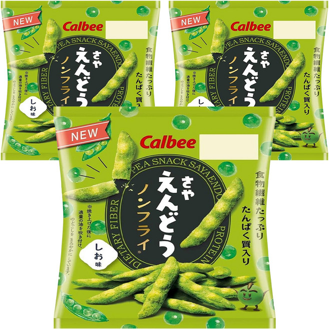 Calbee 卡樂比 豌豆條 鹽風味, 61g, 3包