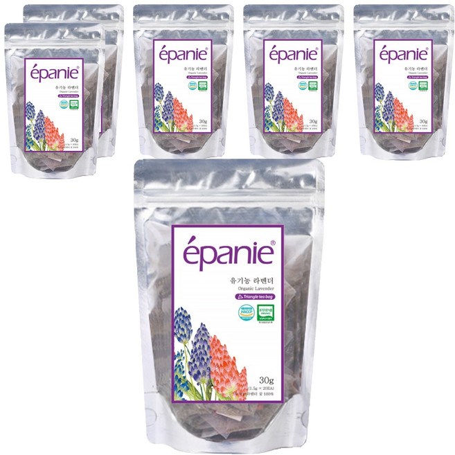 에빠니 유기농차 라벤더 티백, 1.5g, 20개입, 6개