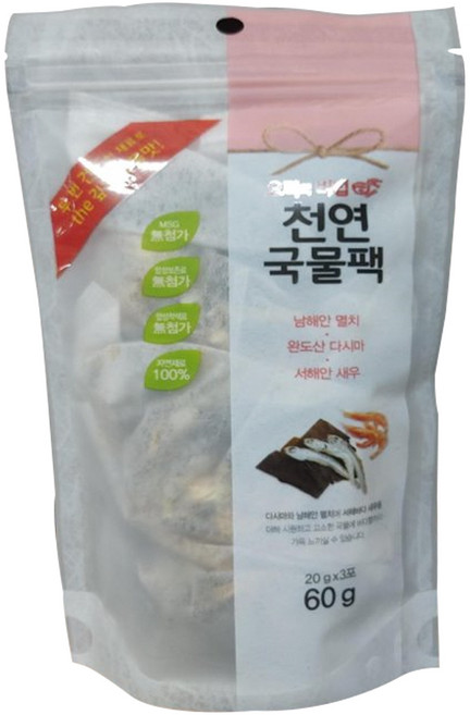 해심 미니새우 천연국물팩, 60g, 1개