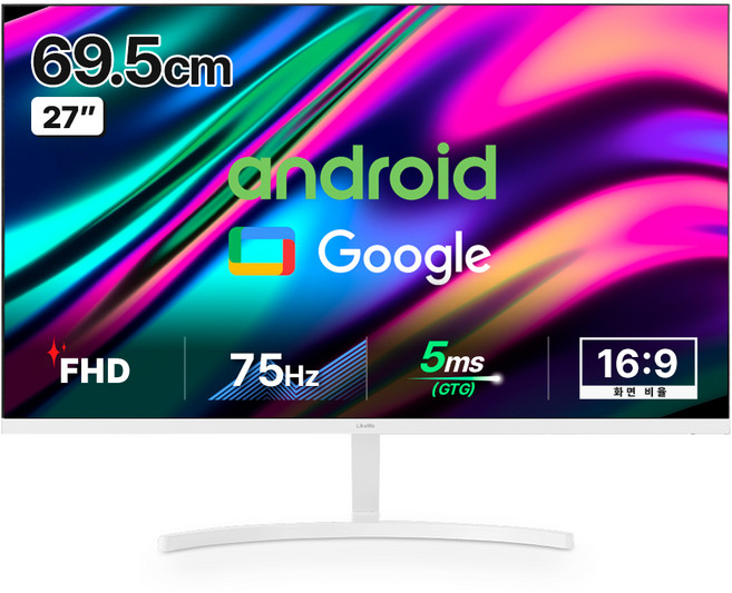 라익미 FHD N4 구글 안드로이드 스마트 넘버11 모니터, 69.5cm, 라익미 스마트 V27 오프화이트(무결점)