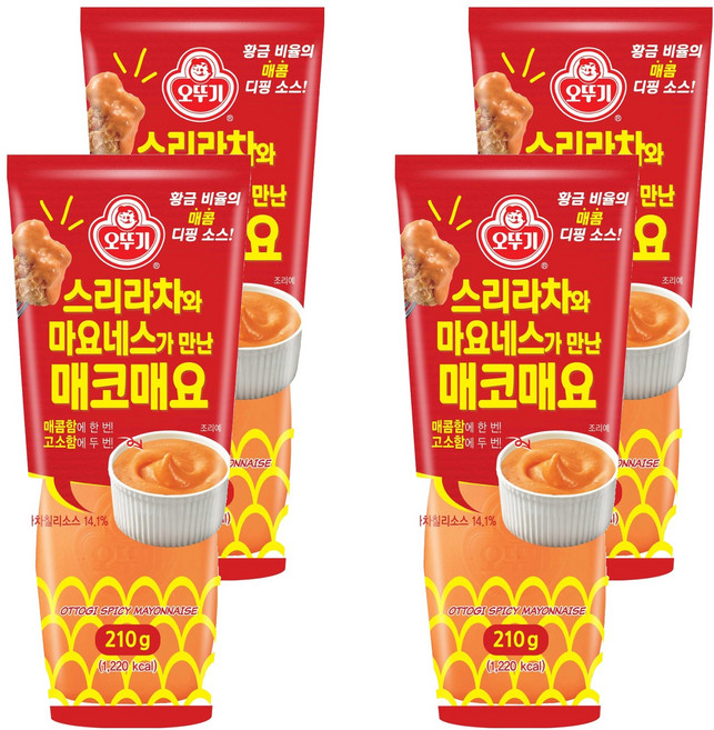 오뚜기 스리라차와 마요네스가 만난 매코매요, 210g, 4개
