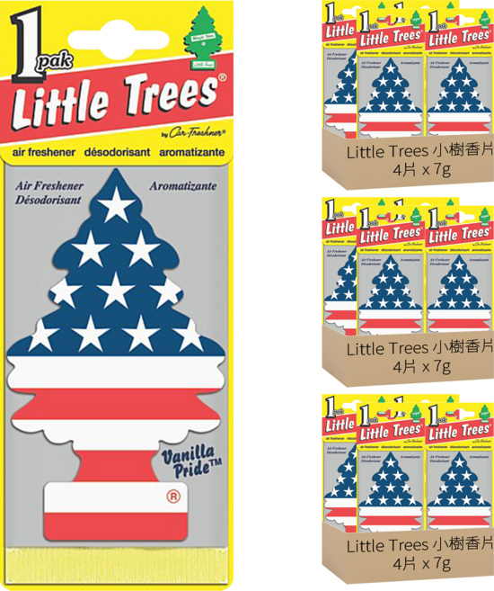 Little Trees 小樹香片 香草 美國風情專利調香, 頂級香草, 7g, 12片
