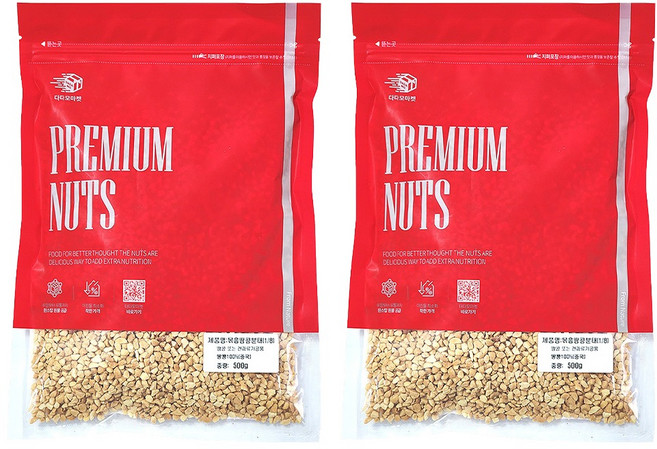 다다모마켓 볶음 땅콩 분태 1/8, 500g, 2개