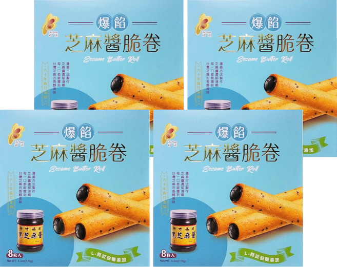 新竹福源 爆餡芝麻醬脆卷, 120g, 4盒