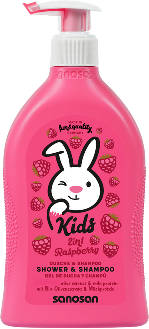 사노산 키즈 샤워앤샴푸 올인원클렌저 라즈베리, 400ml, 1개