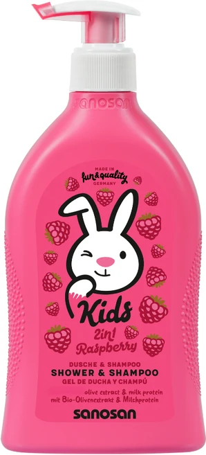 사노산 키즈 샤워앤샴푸 올인원클렌저 라즈베리, 400ml, 1개 - 쿠팡