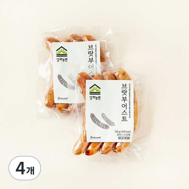 상하농원 브랏부어스트, 120g, 4개