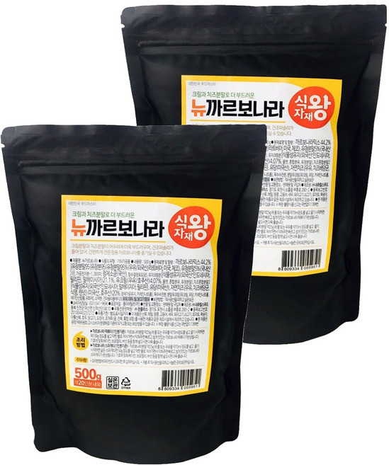 식자재왕 스파게티소스 뉴까르보나라, 500g, 2개