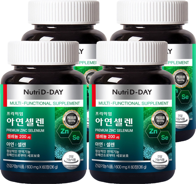 뉴트리디데이 프리미엄 아연 셀렌, 4개, 60정