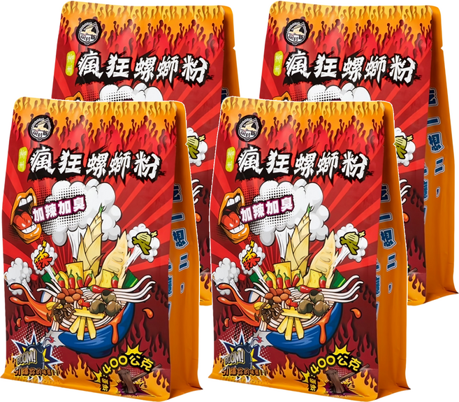 一碗好麵 柳州瘋狂螺螄粉 加辣加臭 400g, 4包