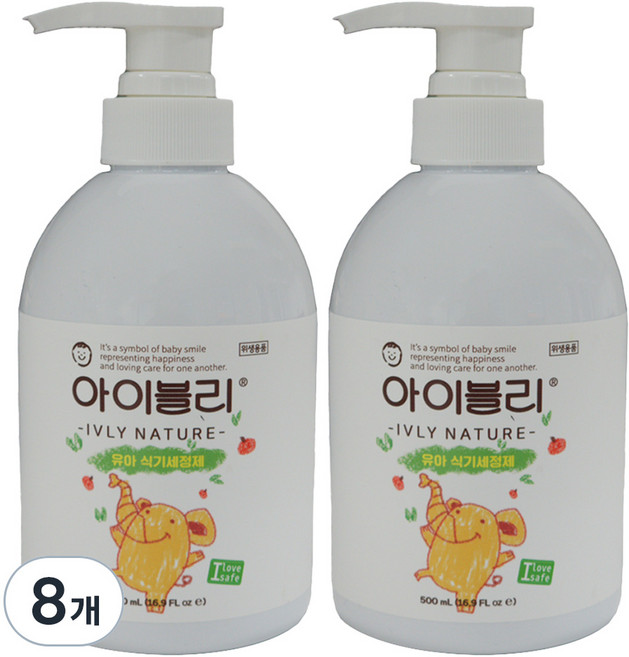 아이블리네이처 유아용 식기 세정제, 500ml, 8개