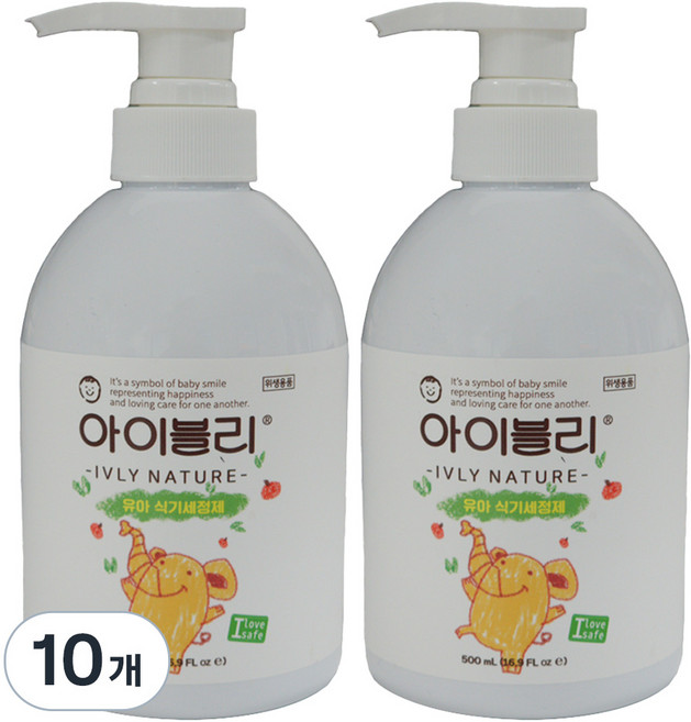 아이블리네이처 유아용 식기 세정제, 500ml, 10개