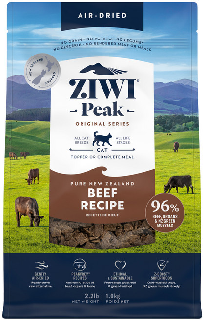 ZIWI Peak 滋益巔峰 全齡貓 經典系列 鮮肉貓糧, 牛肉, 1000g, 1袋