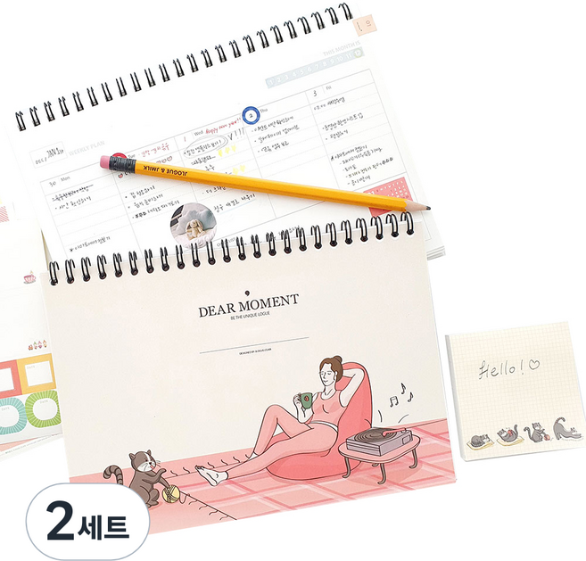 제이로그 휴식이 있는 하루 위클리 플래너 세트, 소소한 행복, 2세트