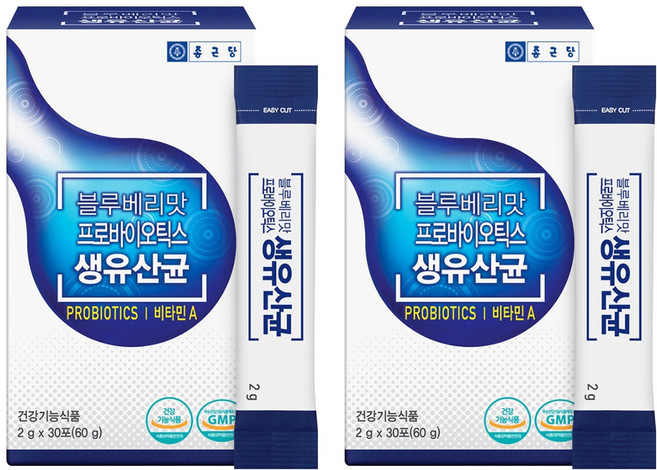 종근당 블루베리맛 프로바이오틱스 생유산균 30p, 60g, 2박스