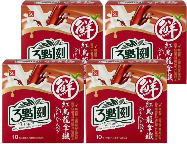 3點1刻 紅烏龍拿鐵, 22g, 10包, 4盒