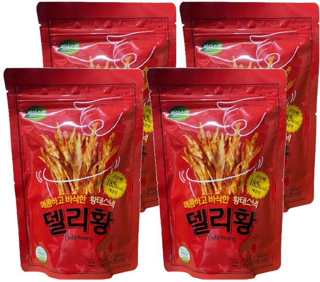 바다소리 델리황 황태스낵 매운맛, 50g, 4개
