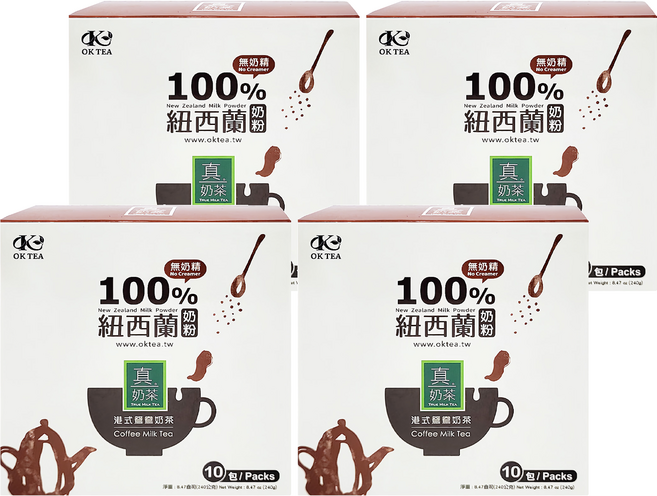歐可茶葉 港式鴛鴦奶茶, 24g, 10包, 4盒