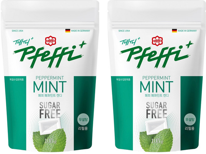 페피 무설탕 민트 캔디, 105g, 2개